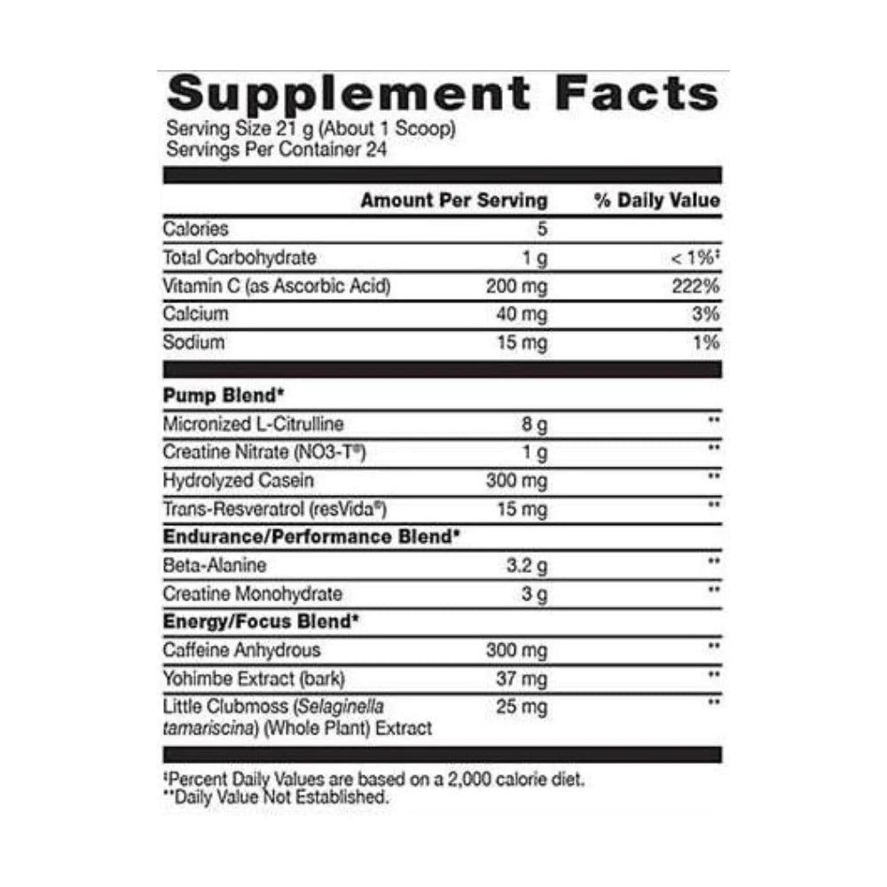 NO-XPLODE Vaso PUMP! Pre-workout